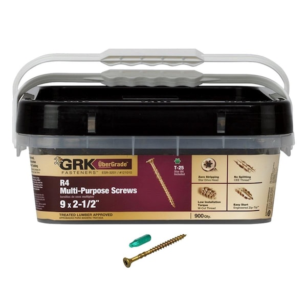 Grk Fasteners GRK Fasteners 5149927 9 x 2.5 in. R4 Frame & Dark Screw - Pack of 900 5149927 - main